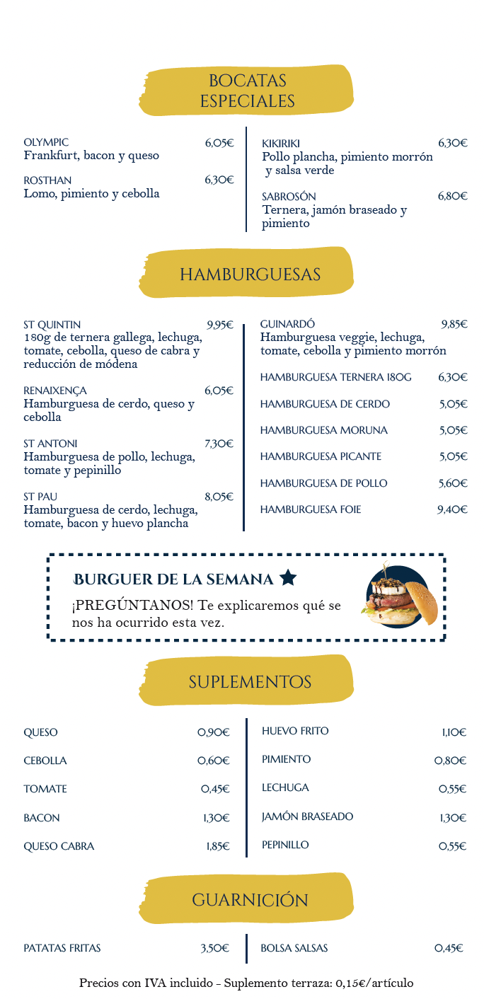 Bocadillos especiales