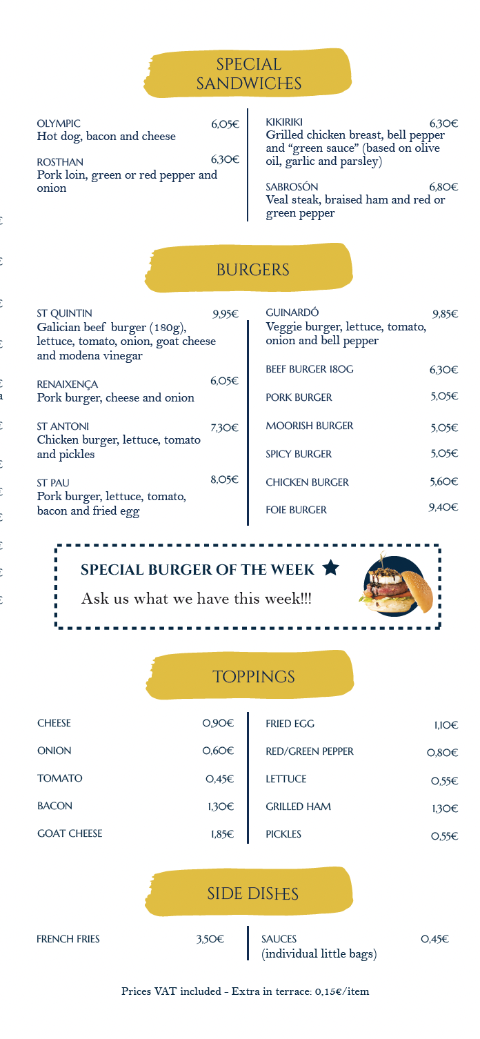 Special sandwiches